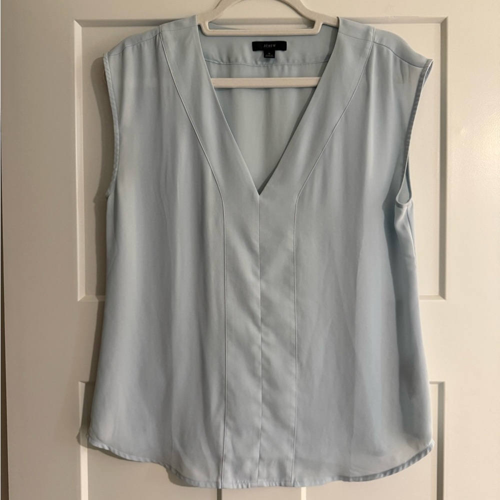 J. Crew Light Blue V-Neck Blouse